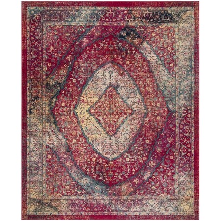 Safavieh 8 x 10 ft. Evoke Power Loomed Large Rectangle Area Rug, Fuchsia and Ivory EVK518K-8